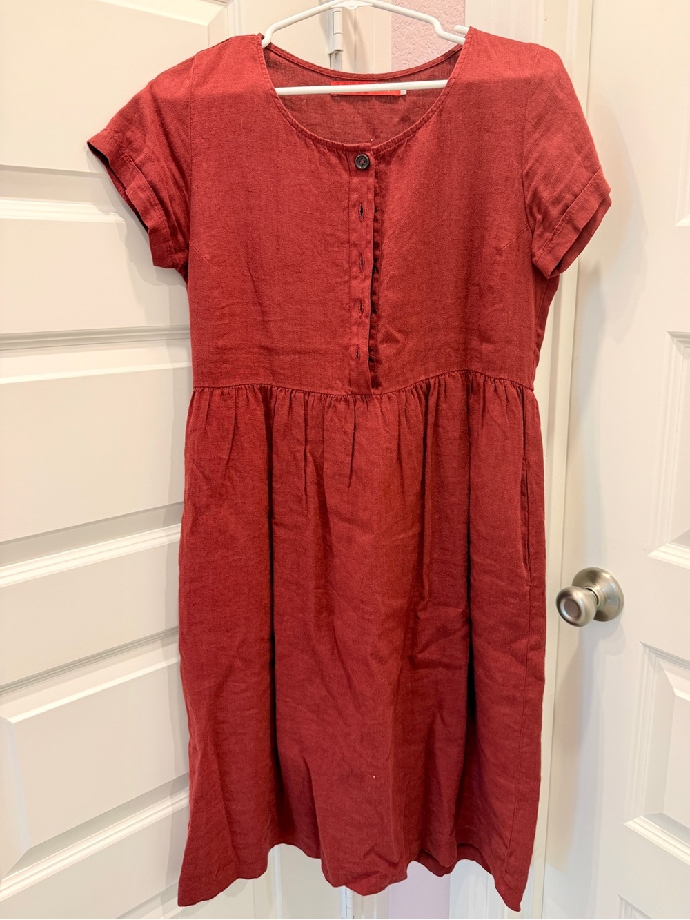 No.11 Classic Button Up Linen Dress, Small